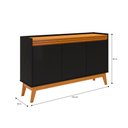 Ver imagem 3 de Conjunto Sala de Estar Buffet e Rack com Painel Ripado 136cm