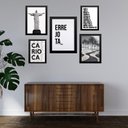 Ver imagem 1 de Composição 5 Quadros Rio de Janeiro - Errejota - com Vidro:moldura Preta