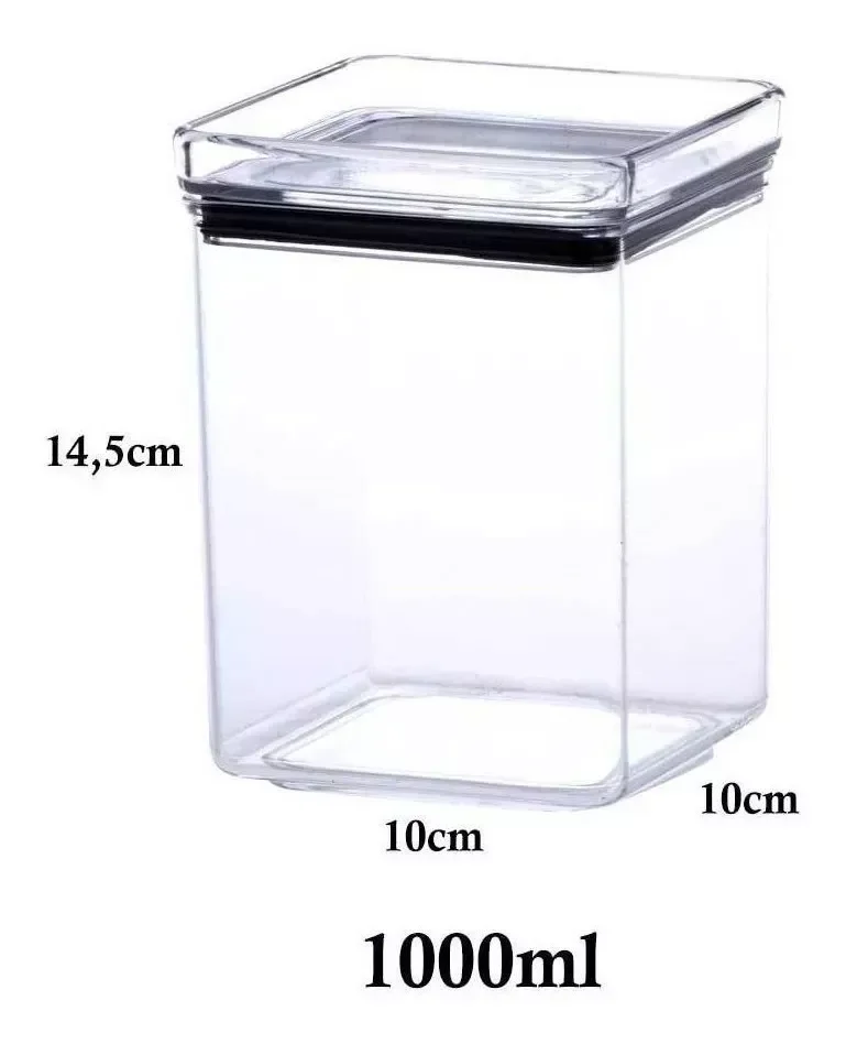 Ver imagem 2 de Pote Hermético Empilhável Organiza Despensa Lumini 4200ml