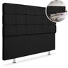 Cabeceira Cama Casal Box 1,6m Queen Size Júlia Estofada Quarto Suede Preto - 1
