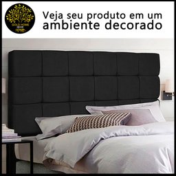 Cabeceira Cama Casal Box 1,6m Queen Size Júlia Estofada Quarto Suede Preto - 3