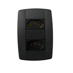 Kit 5 Conjunto 2 Tomadas Preta Monobloco 2p+t 20a 250v 4x2 - 2