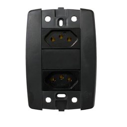 Kit 5 Conjunto 2 Tomadas Preta Monobloco 2p+t 20a 250v 4x2 - 4