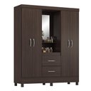 Ver imagem 1 de Guarda Roupa Capelinha Lord 4 Portas Café Touch com Espelho - Demóbile