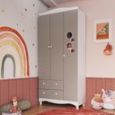 Ver imagem 1 de Guarda-Roupa Infantil Linha Encanto 3 Portas, 2 Gavetas e Nichos - Completa Móveis