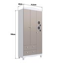 Ver imagem 7 de Guarda-Roupa Infantil Linha Encanto 3 Portas, 2 Gavetas e Nichos - Completa Móveis