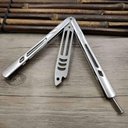 Ver imagem 5 de Canivete Butterfly Shark sem Fio Treino Prateado Aço Bsl-1 Tubarão