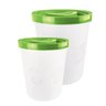 Kit 2 Potes Altos Plástico Fosco C/ Tampa Branca Paris 1-2l:verde - 1