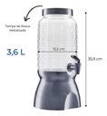 Ver imagem 4 de Suqueira com Torneira e Suporte 3,6lt Wave Luxo Chumbo