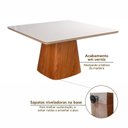 Ver imagem 6 de Conjunto Mesa Bérgamo Tampo c/ Detalhe e 8 Cadeiras Madeira Maciça e Estofada Ímola Off White