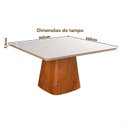 Ver mais imagens de Conjunto Mesa Bérgamo Tampo c/ Detalhe e 8 Cadeiras Madeira Maciça e Estofada Ímola Off White