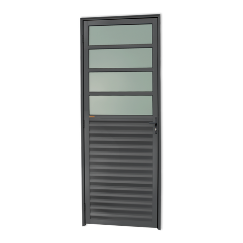 Porta de Cozinha Alumínio 80 Dir L25 V.Boreal Cinza Brimak