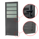 Ver imagem 2 de Porta de Cozinha Alumínio 80 Dir L25 V.Boreal Cinza Brimak