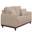 Ver imagem 5 de Kit Sofa Sena 2 e 3 Lugares Base de Madeira para Sala Hotel Linho Palha