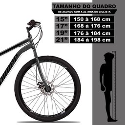 Bicicleta Aro 29 Quadro 17 Dropp Sport 21 Marchas Garfo Rígido com Freio a Disco Mecânico Cinza/Pret - 5