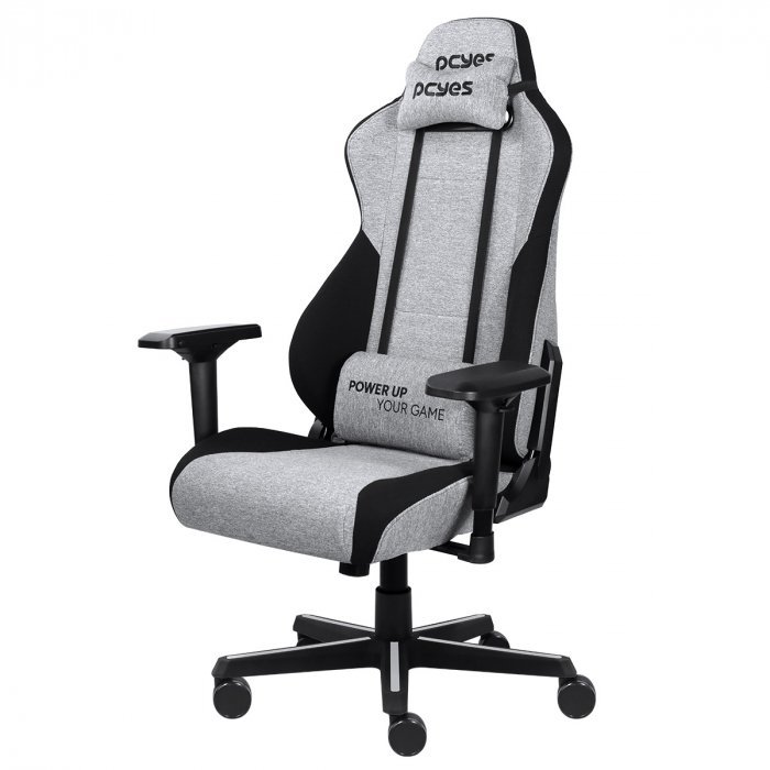 Cadeira de Escritório Giratória em Tecido Cinza Mad Racer Gamer Reclinável Ergonômica Resistente Sup - 12