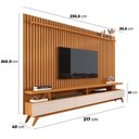 Ver imagem 4 de Rack com Painel para Tv 72 Polegadas Cruise 3 Gavetas Ripado Nature/ Off White - Pnr Móveis
