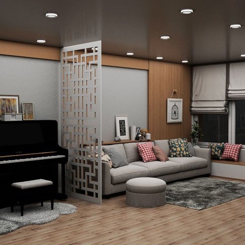 Painel Vazado Divisória Mdf Shangai Branco - 0,90x2,60m