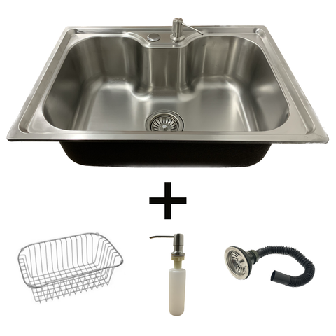 Cuba Cozinha Gourmet Aço Inox 304 Escovado 60x42 C/ Acessórios