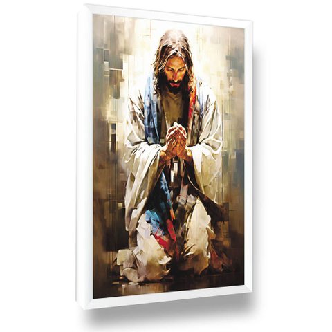 Quadro Decorativo Jesus em Oração Moldura Grande