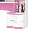 Ver imagem 5 de Escrivaninha com Estante Poli Poliman Móveis 2 Gavetas 138cm Branca E Rosa
