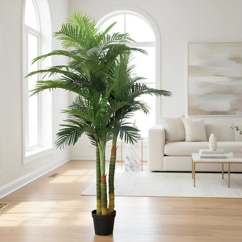 Palmeira Artificial Grande com 3 Troncos Árvore com 2.20m.