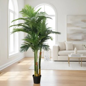 Palmeira Artificial Grande com 3 Troncos Árvore com 2.20m.