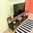 Ver imagem 2 de Rack de Tv Industrial de Ferro e Madeira Style Square 3 Nichos Uno Tabaco e Preto