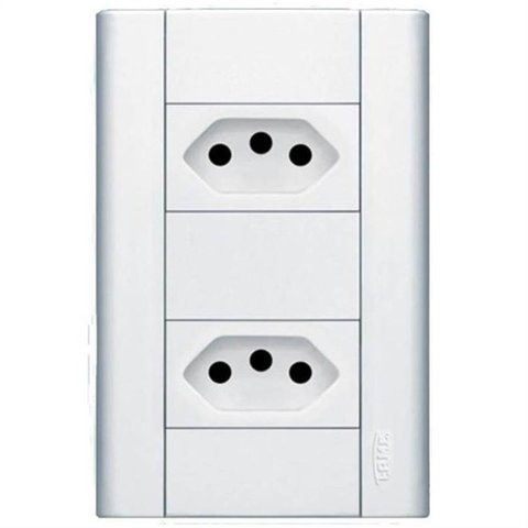 2 Tomadas 20a 250 Volts com Placa Modulare - 1434 - Fame