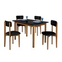 Ver imagem 2 de Conjunto Elisa Mesa 120x80 Fixa em Madeira Maciça com 4 Cadeiras Suede Preto