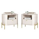 Ver imagem 1 de Conjunto de Mesa de Cabeceira Boreal Off White Dourado