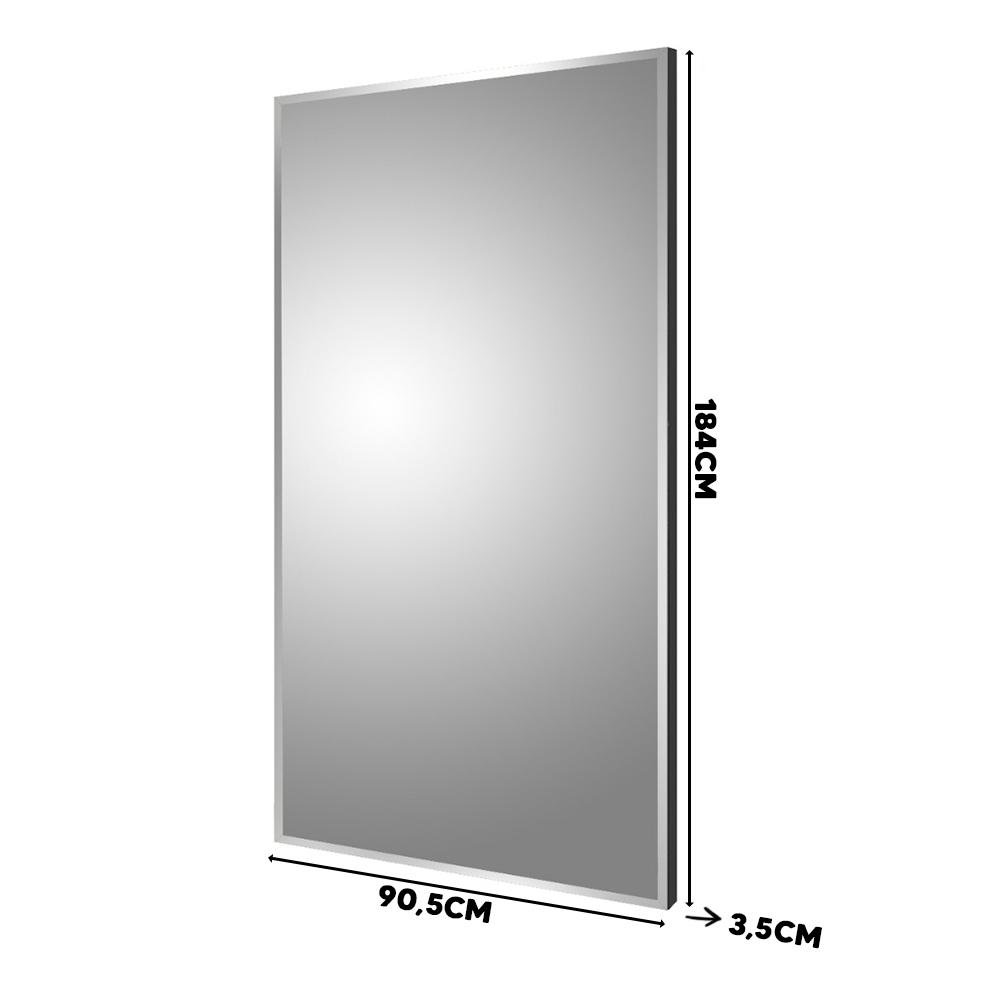 Espelho Bisotado Grande Preto Fosco Reallize Luapa Móveis - 4