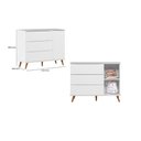 Ver imagem 3 de Berço Americano Mini Cama Encanto com Comoda Retrô 3 Gavetas 1 Porta Lunna - Branco
