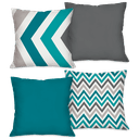 Ver imagem 1 de Kit com 4 Capas para Almofadas Decorativas Chevron Azul