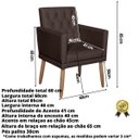 Ver imagem 2 de Poltrona Decorativa Tecido Corano para Sala de Espera Comercial Base Fixa Pés em Madeira Natural