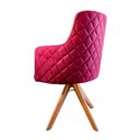 Ver imagem 3 de Poltrona Domus - Giratória, em Veludo Carmim e Acabamento Matelassê