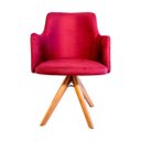 Ver imagem 1 de Poltrona Domus - Giratória, em Veludo Carmim e Acabamento Matelassê
