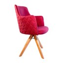 Ver imagem 2 de Poltrona Domus - Giratória, em Veludo Carmim e Acabamento Matelassê