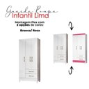 Ver imagem 2 de Guarda Roupa Infantil com Cômoda e Armário Multiuso Lima MS913 New Íris 3 Portas MDP Branco Flex