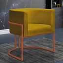 Ver imagem 5 de Kit 2 Poltronas Decorativa Nayara Base Ferro Bronze Suede - Twdecora
