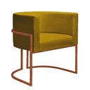 Ver imagem 2 de Kit 2 Poltronas Decorativa Nayara Base Ferro Bronze Suede - Twdecora