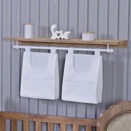 Porta Fralda Organizador Quarto de Bebê Menino Menina 2 Peças Varão:branco - 1