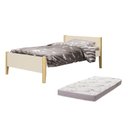 Ver imagem 2 de Cama Solteiro Simba Areia Fosco Pés Madeira Natural com Colchão D20 - Reller Móveis