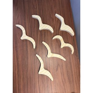 Kit 6 Gaivotas de Madeira