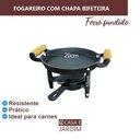 Ver imagem 2 de Fogareiro Ferro Rechaud com Chapa Bifeteira Porção 20cm Rig