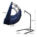 Ver imagem 3 de Cadeira Balanço Ninho Suspenso em Corda Náutica Luxo com Suporte Azul-azul