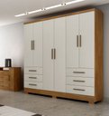Ver imagem 2 de Guarda Roupa Solteiro com Pés 6 Portas 6 Gavetas - Encant-Cumaru/Fendi - Móveis Novo Horizonte