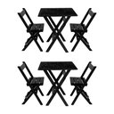 Ver imagem 1 de Kit 2 Conjuntos Mesa Dobrável para Bar e Restaurante 60x60cm com 2 Cadeiras em Madeira Maciça - Pret