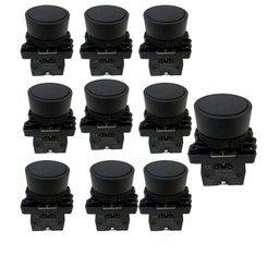 Kit 10 Botão Pulso Plastico Lk2-ea21 (preto) 1na Lukma - 1