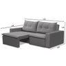Sofá Retrátil 2 lugares 1,80m Luana Suede Cinza Madelina Decor - 3